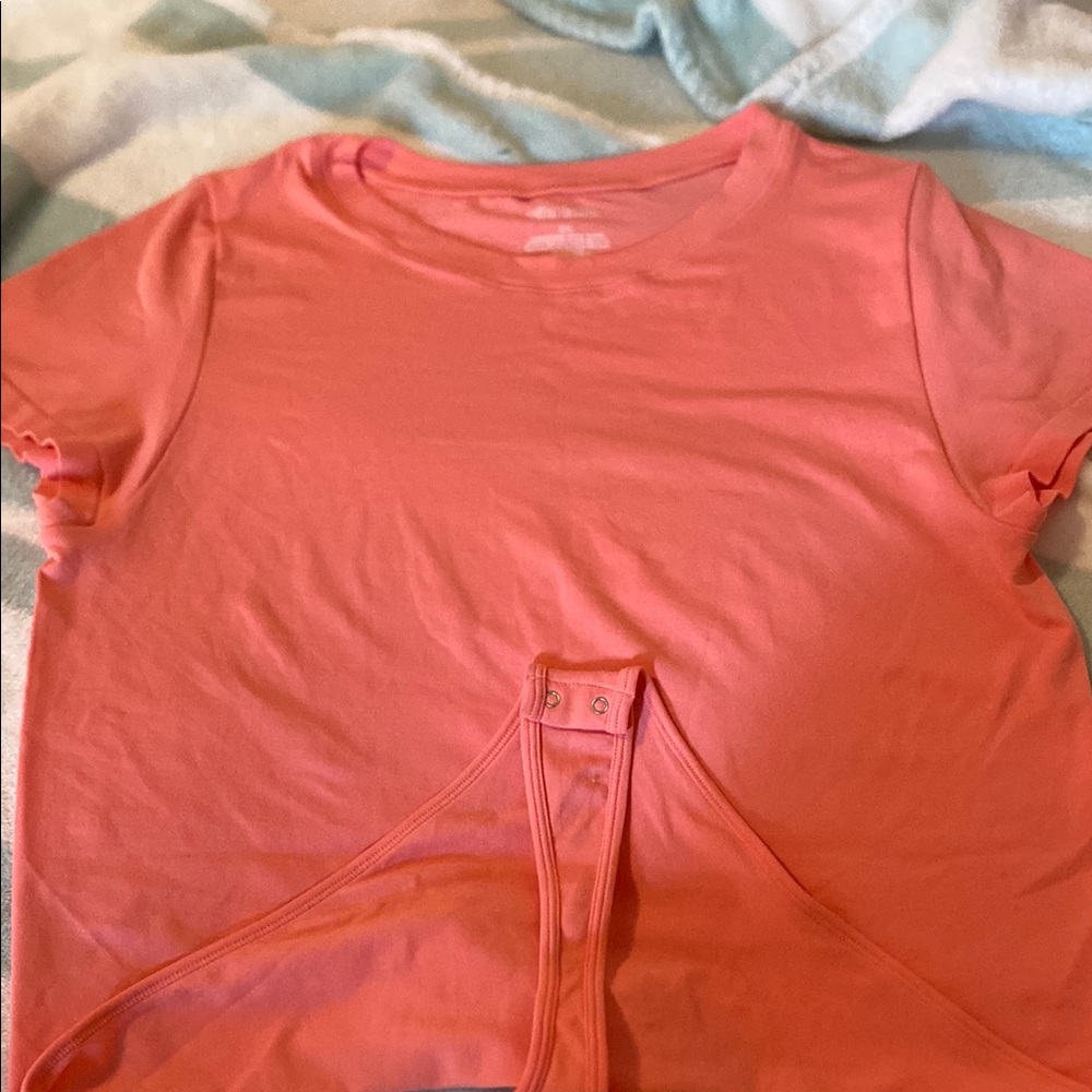 Coral Pink T-Shirt and Bra Set